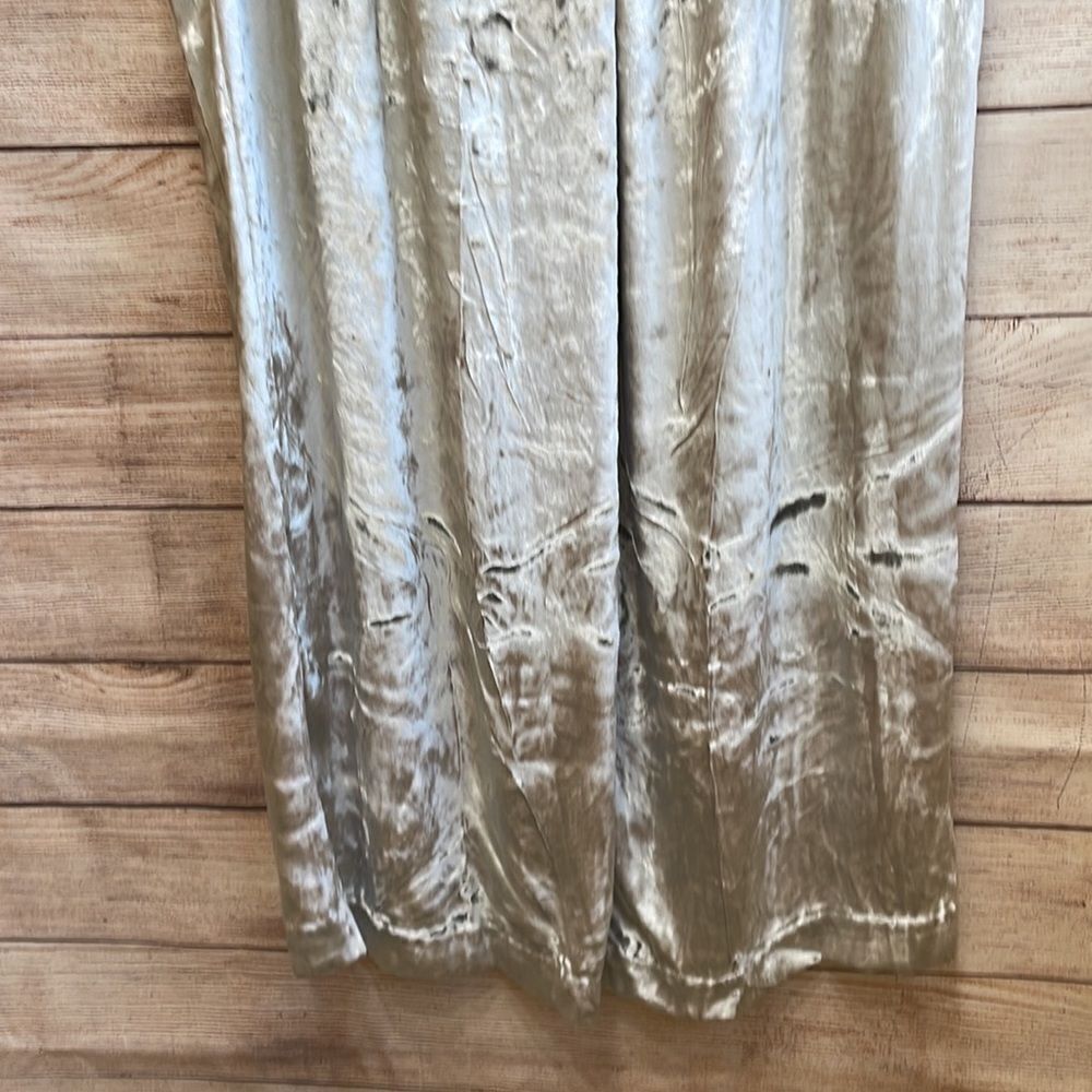MAEVE BY ANTHROPOLOGIE ANASTACIA VELVET WIDE LEG PANTS IN SILVER - Picture 7 of 9